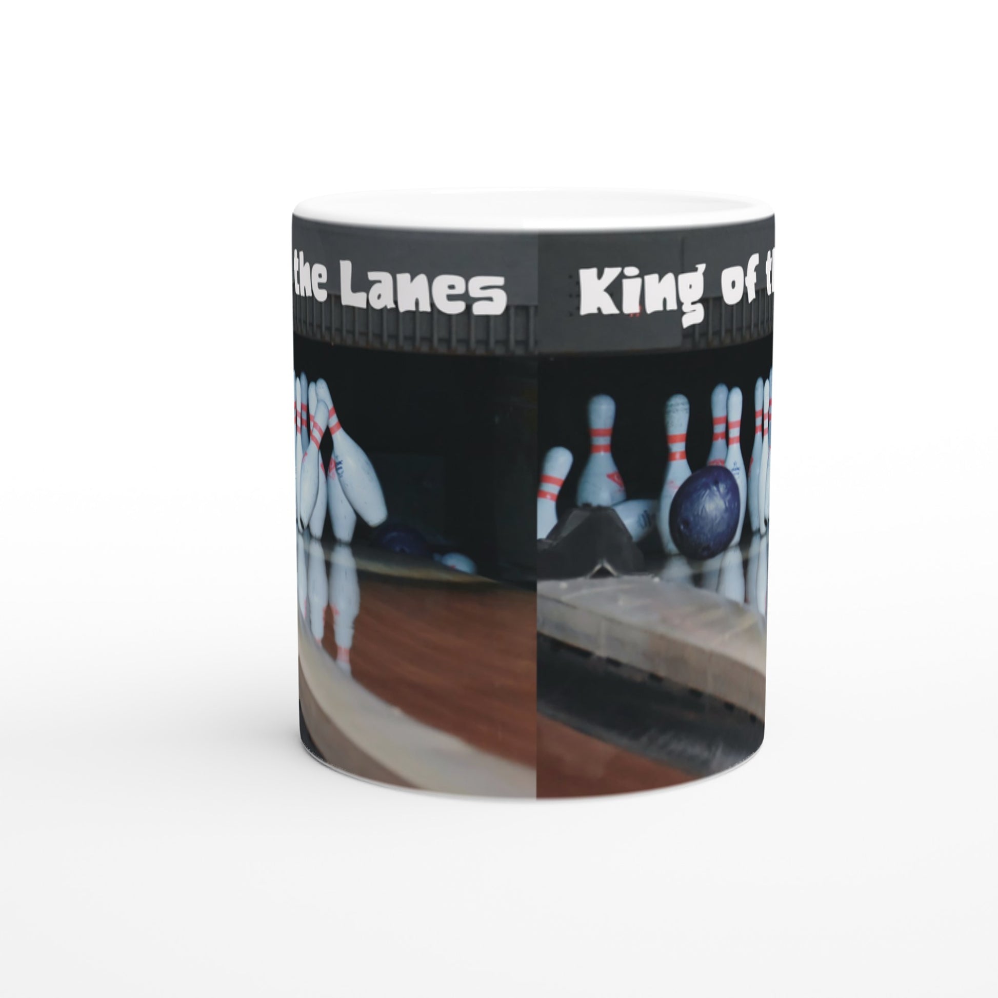 King of the Lanes White 11oz Ceramic Mug on Java Good Coffee