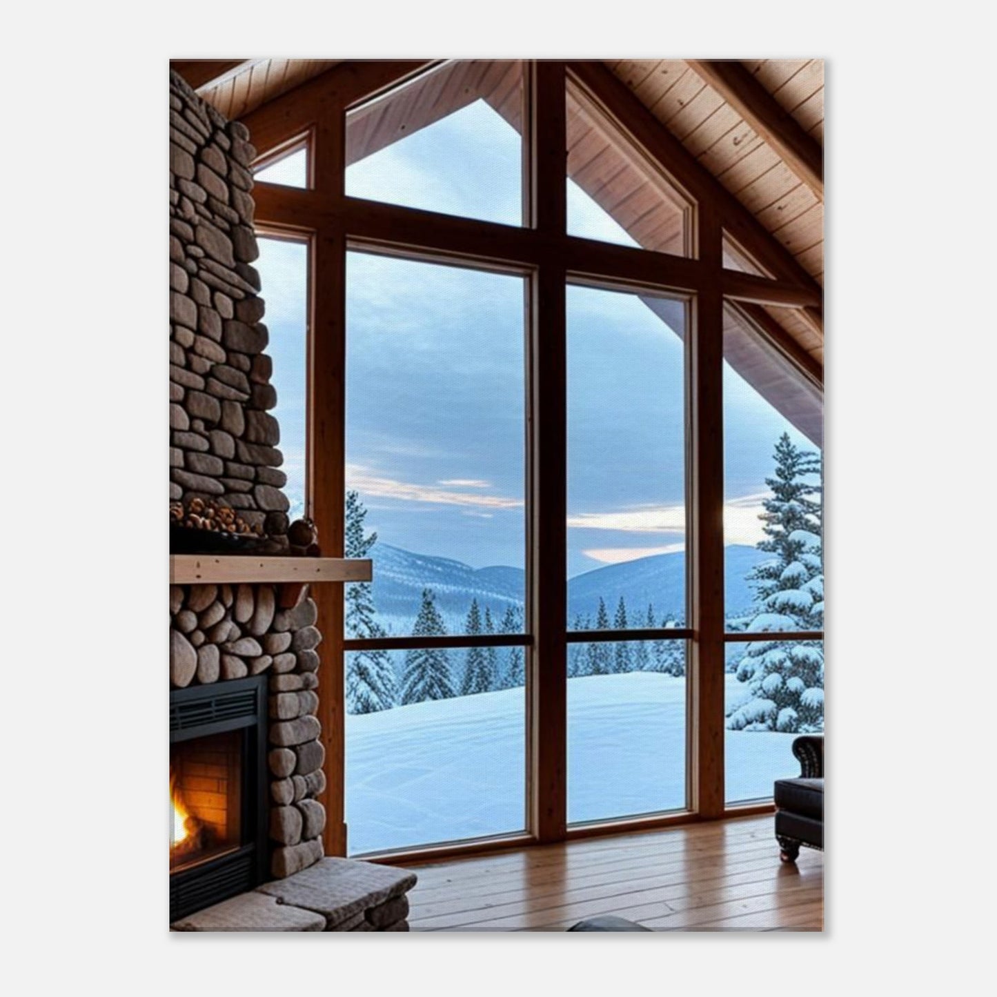 Cozy Winter View Canvas Wall Print by Java Good Coffee