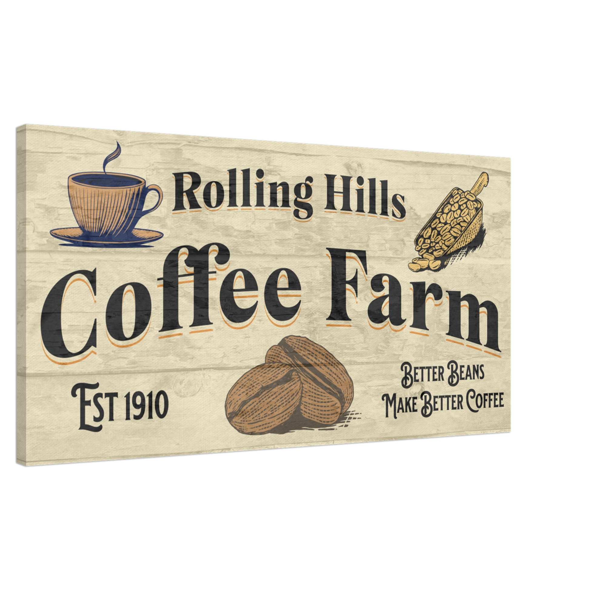 Rolling Hills Coffee Farm Canvas Prints