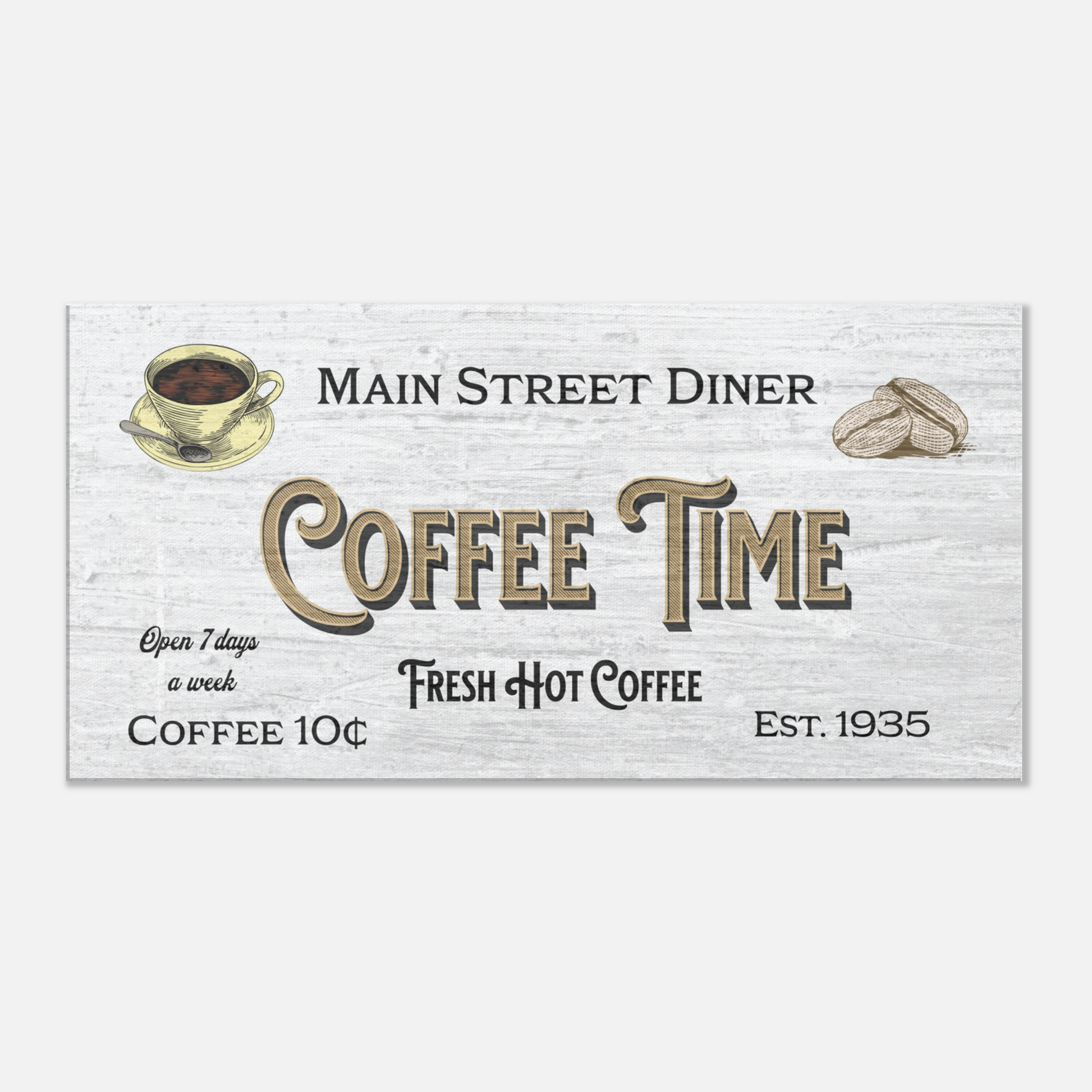 Coffee Time Diner Canvas Wall Print by Java Good Coffee