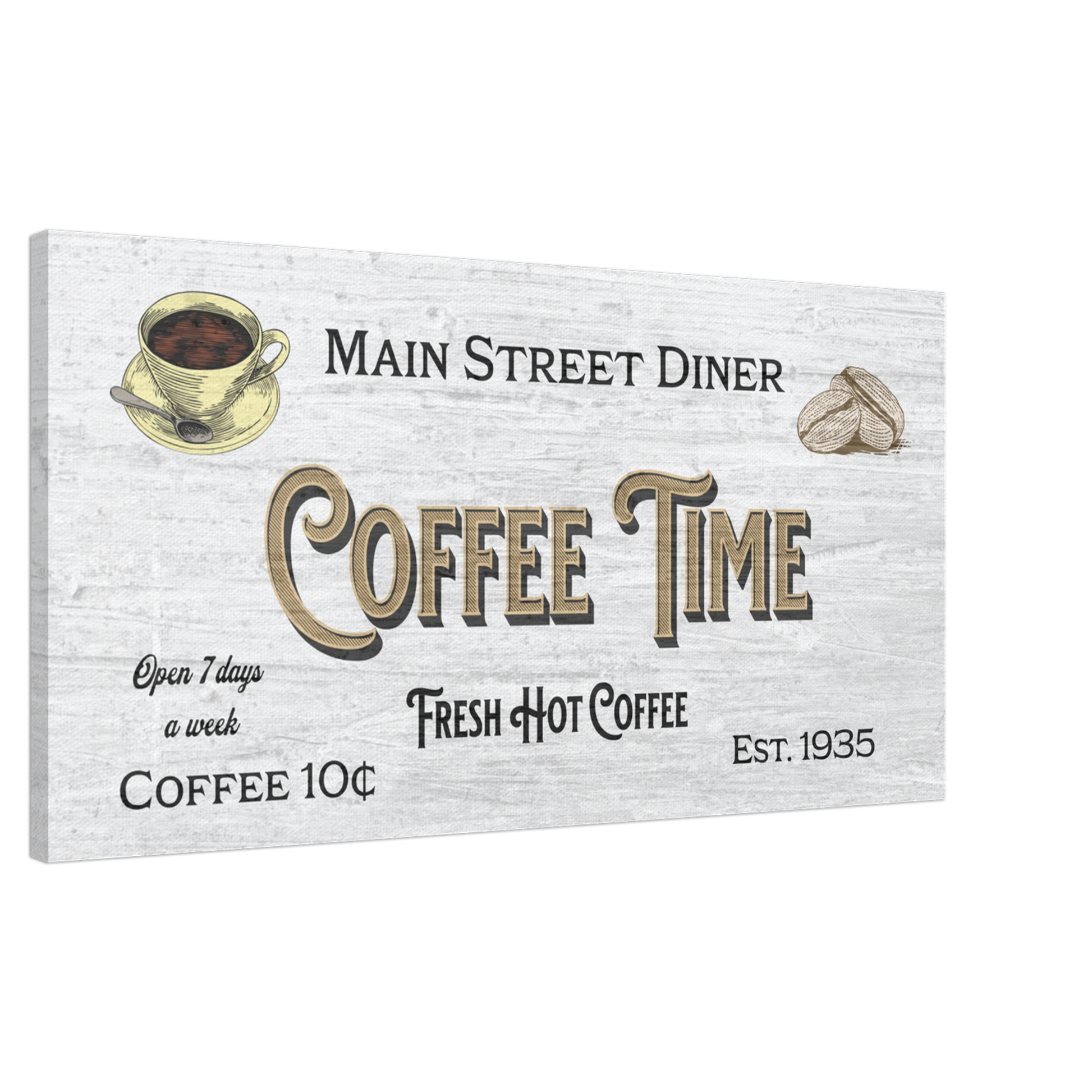 Coffee Time Diner Canvas Wall Print