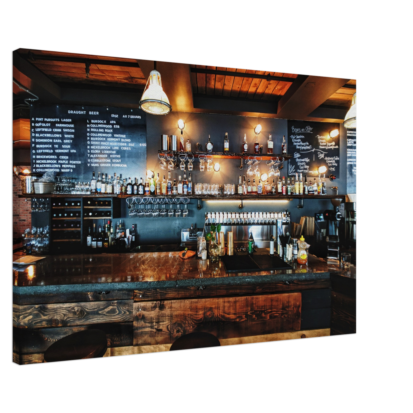 Rustic Coffee Bar Canvas Wall Print