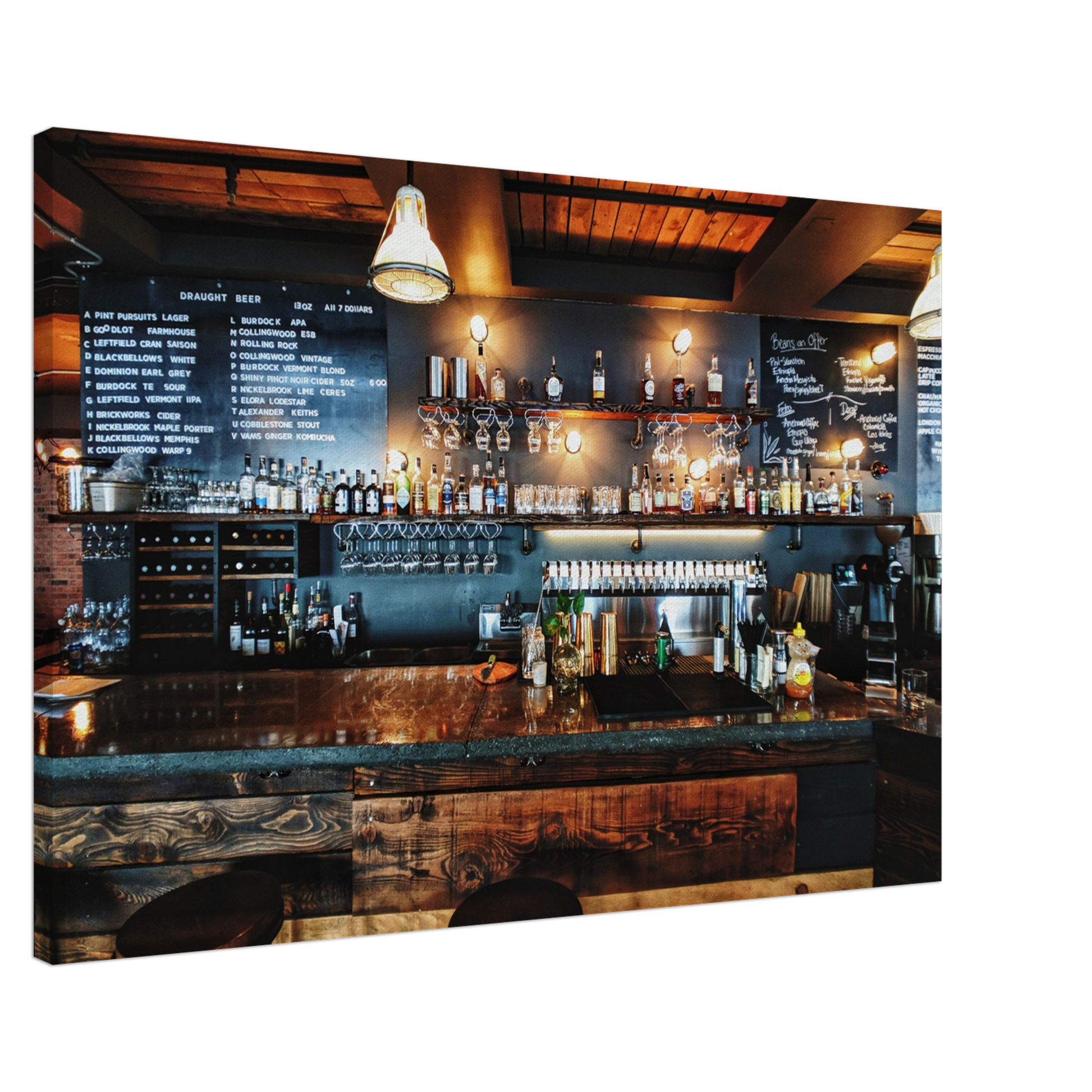 Rustic Coffee Bar Canvas Wall Print