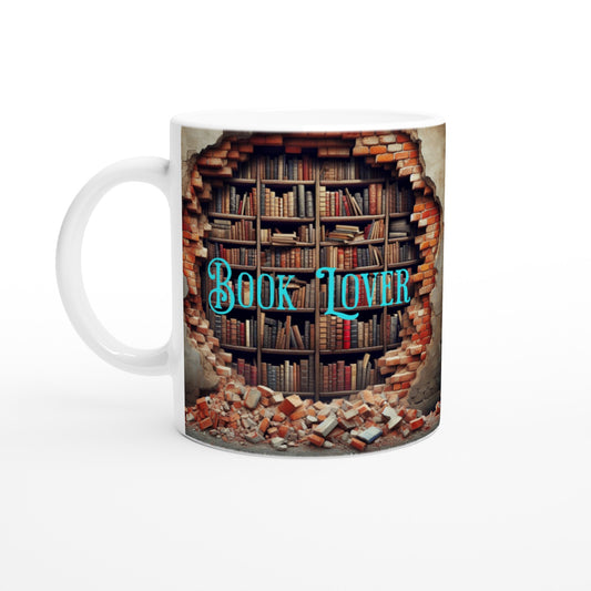 Hidden Book Lover White 11oz Ceramic Mug  by Java Good Coffee