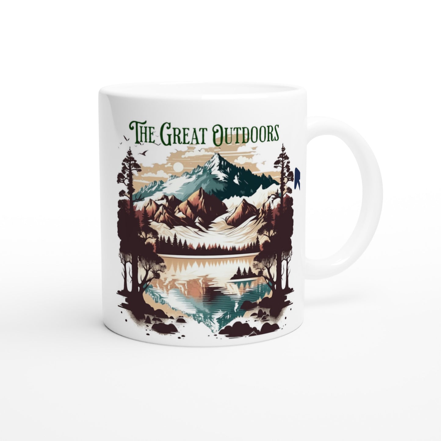 The Great Outdoors White 11oz Ceramic Mug by Java Good Coffee