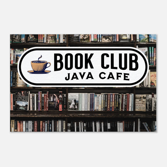 Book Club Java Cafe Canvas Wall Print by Java Good Coffee