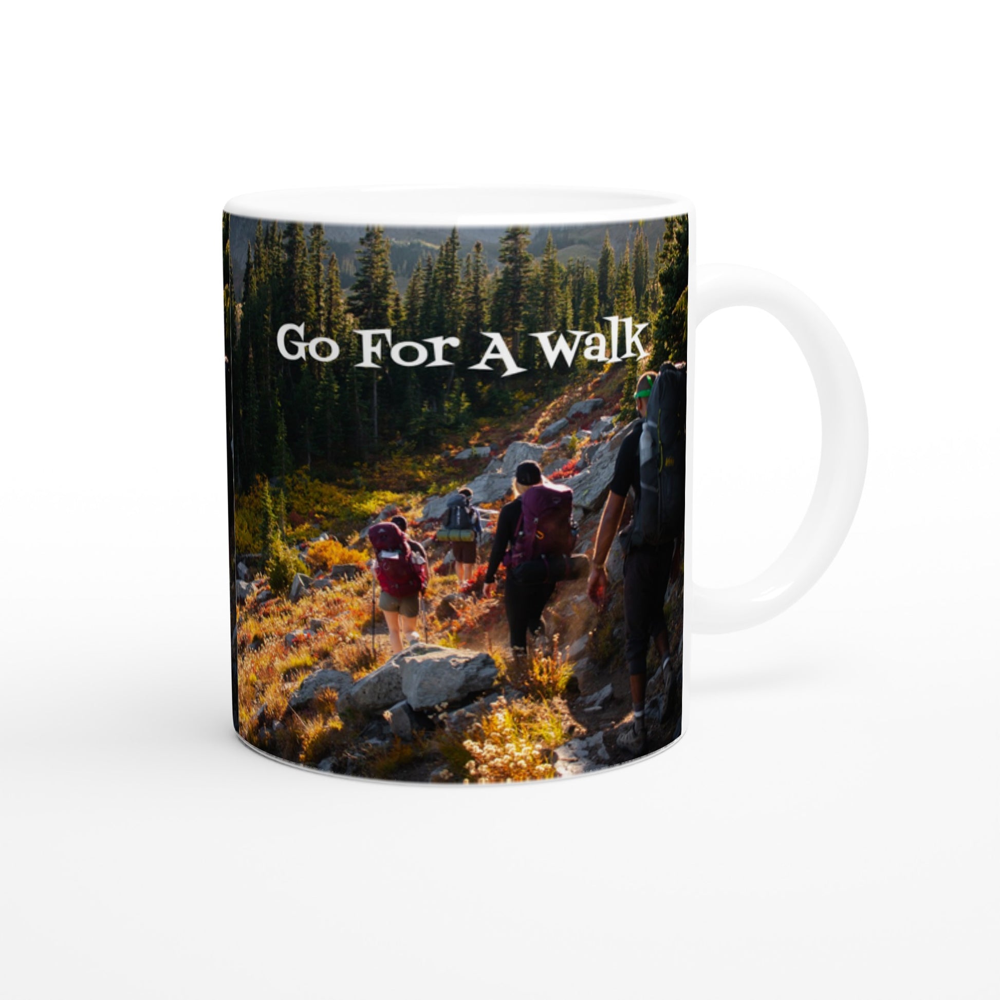Go For A Walk White 11oz Ceramic Mug at Java Good Coffee