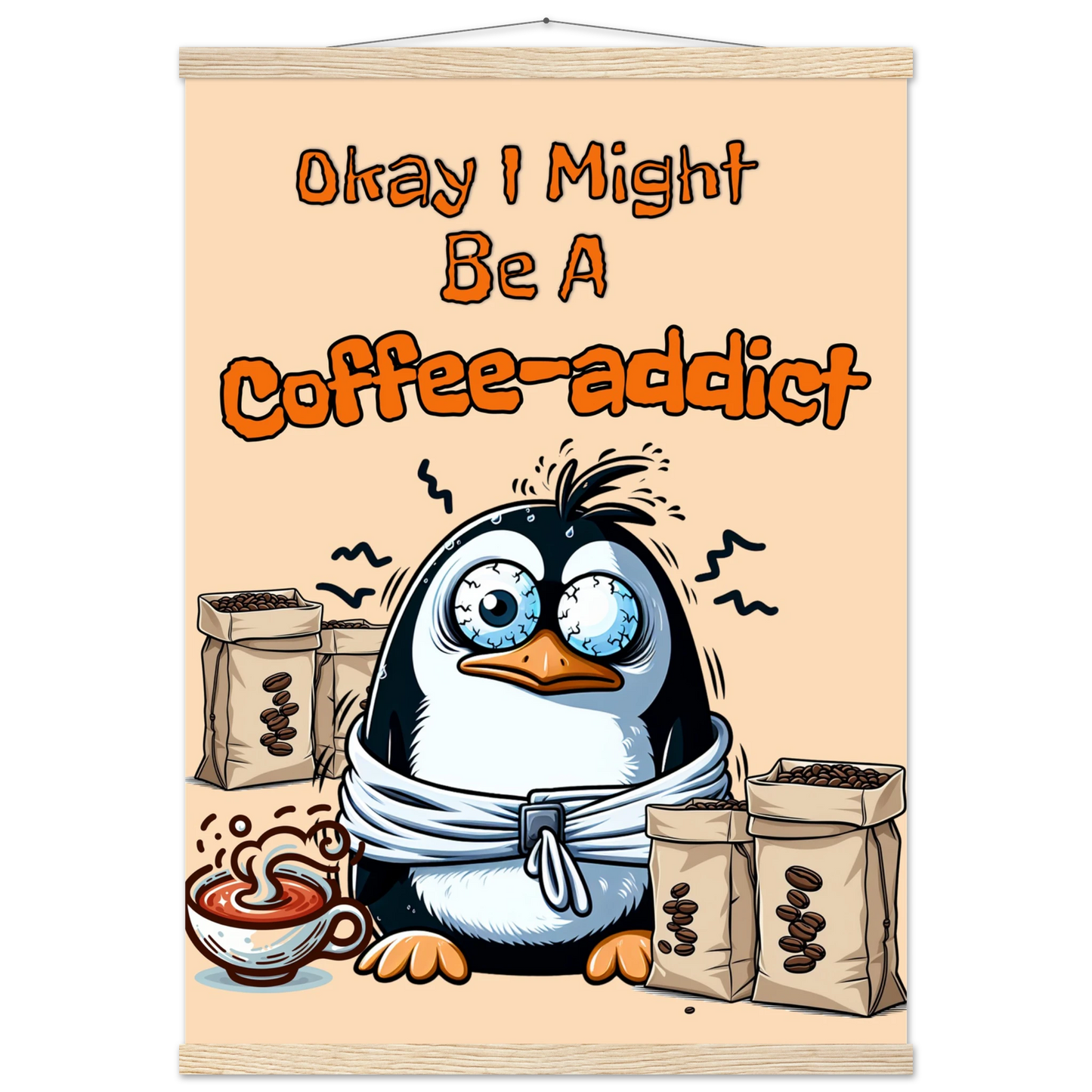 Coffee Addict Premium Matte Paper Poster with Hanger at Java Good Coffee