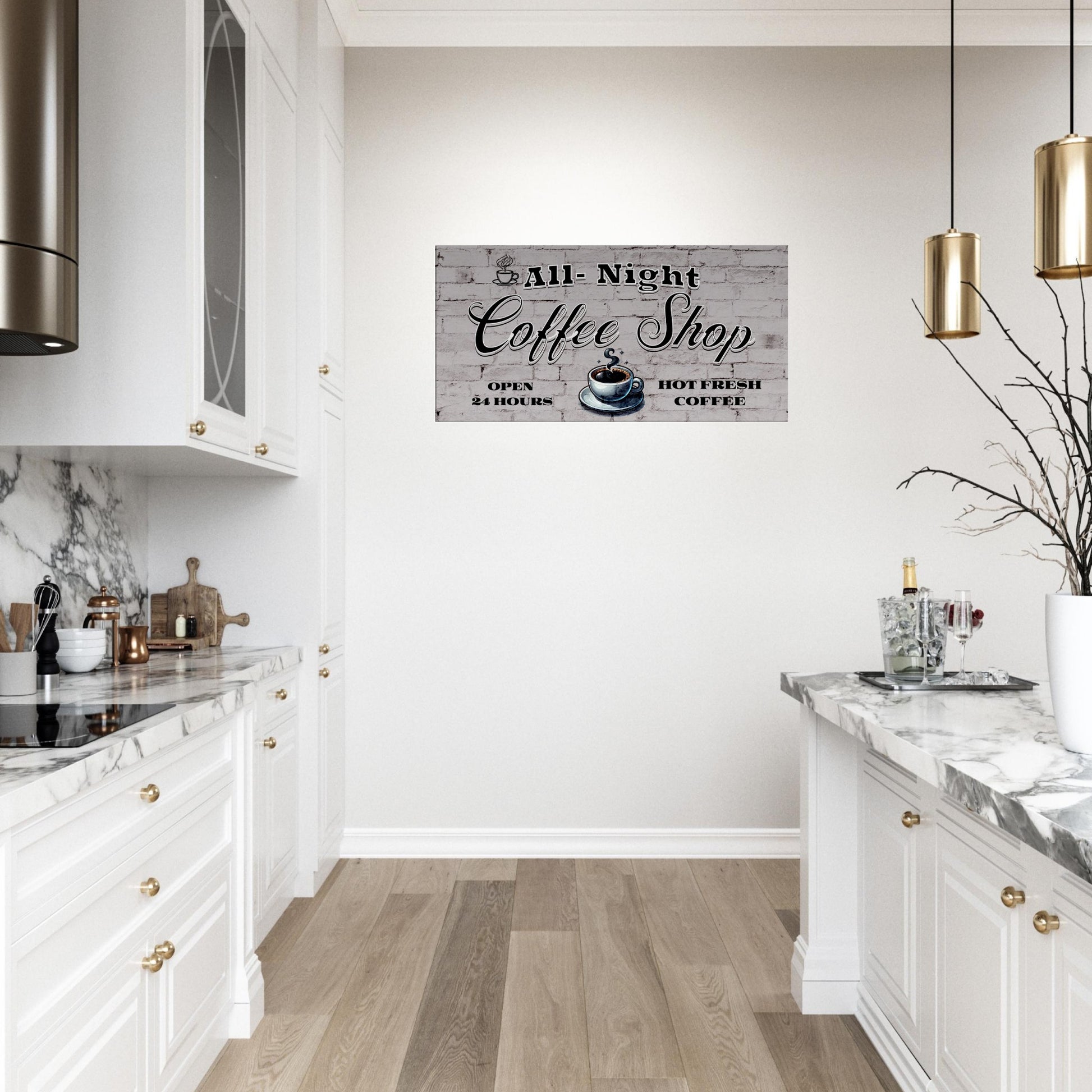 All-Night Coffee Shop Canvas Wall Print - Java Good Coffee