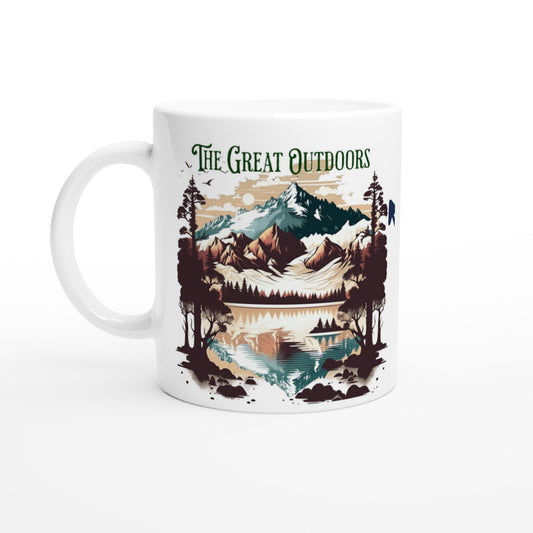 The Great Outdoors White 11oz Ceramic Mug at Java Good Coffee