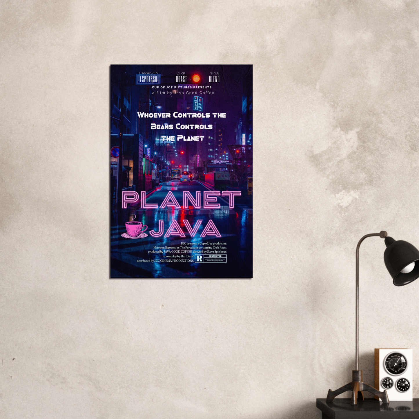 Planet Java Movie Canvas Wall Print Java Good Coffee