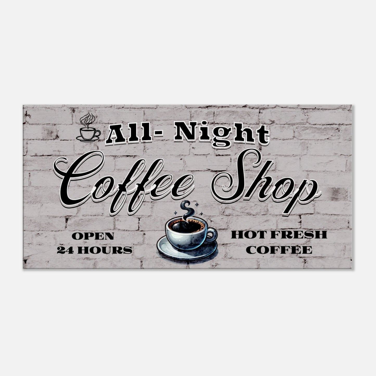 All-Night Coffee Shop Canvas Wall Print by Java Good Coffee