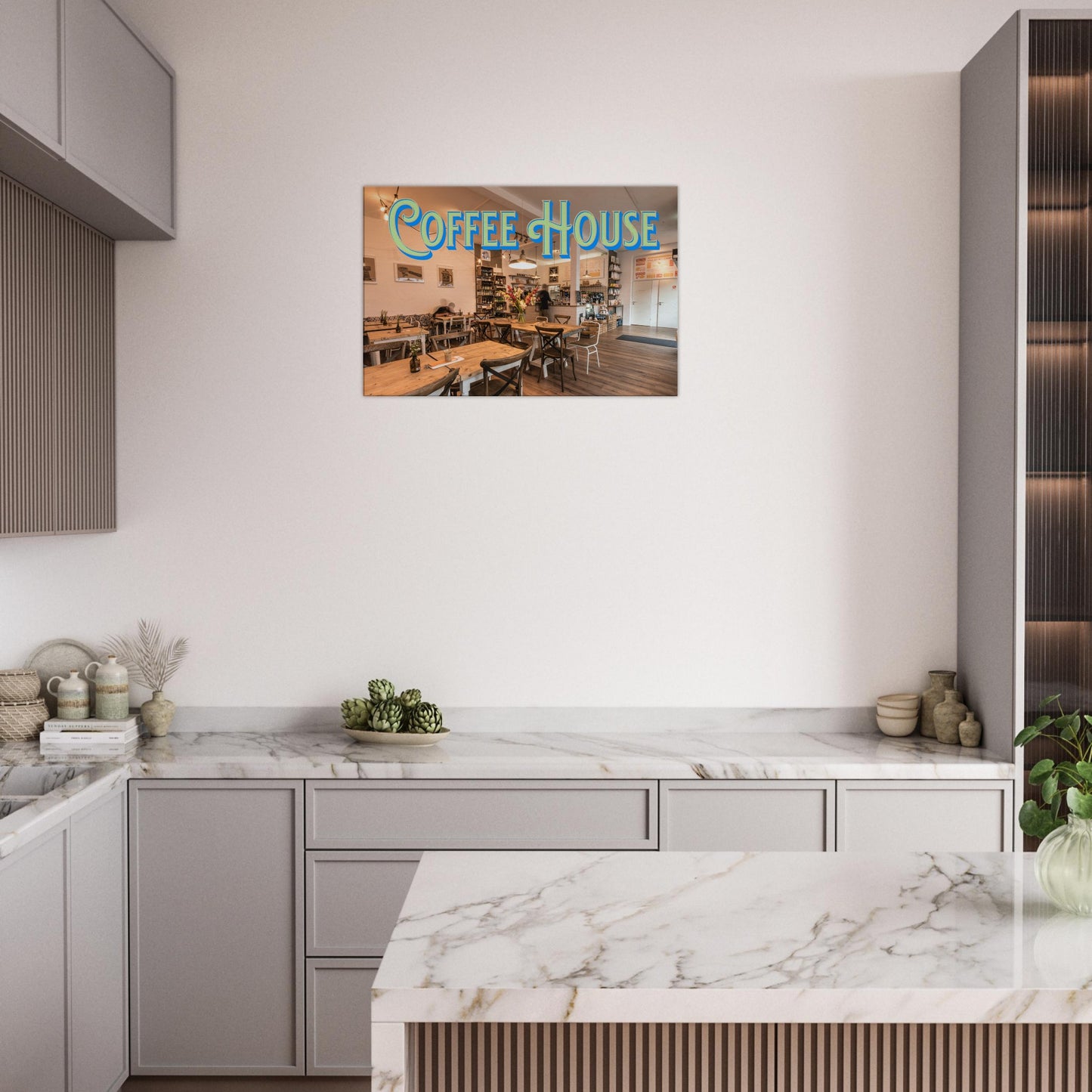 Coffee House Shop Canvas Wall Print