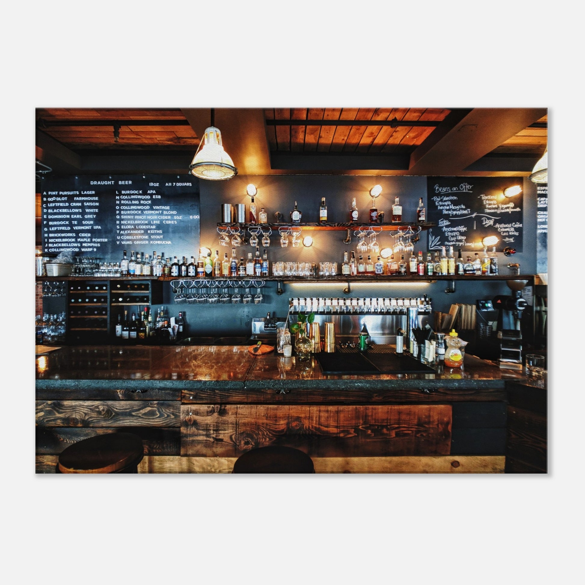 Rustic Coffee Bar Canvas Wall Print by Java Good Coffee