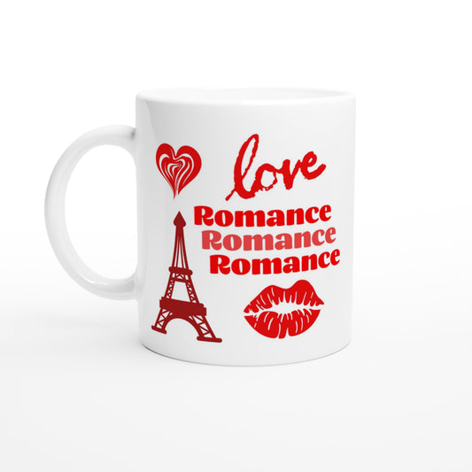 Love Romance White 11oz Ceramic Mug at Java Good Coffee