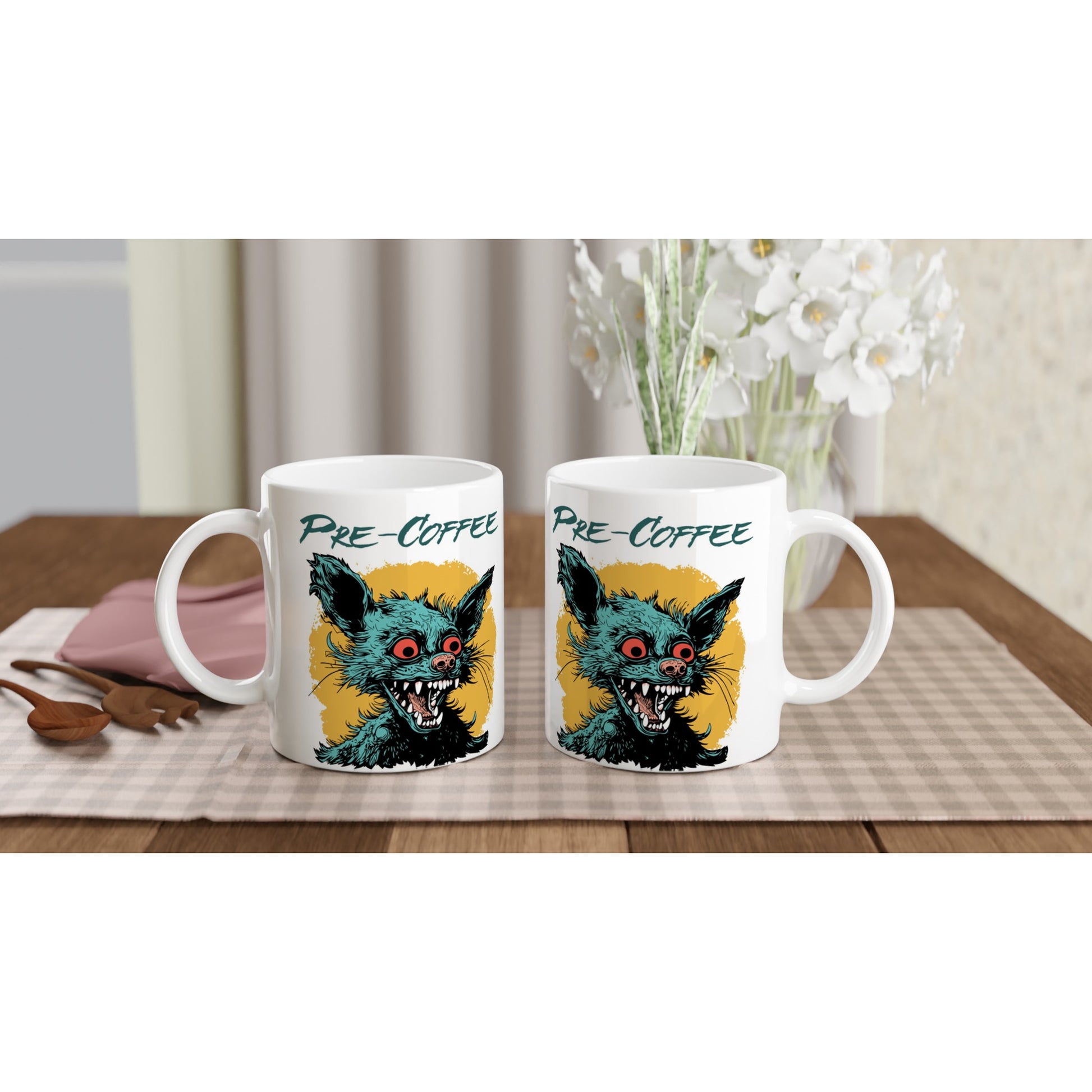 Pre-Coffee White 11oz Ceramic Mug Java Good Coffee