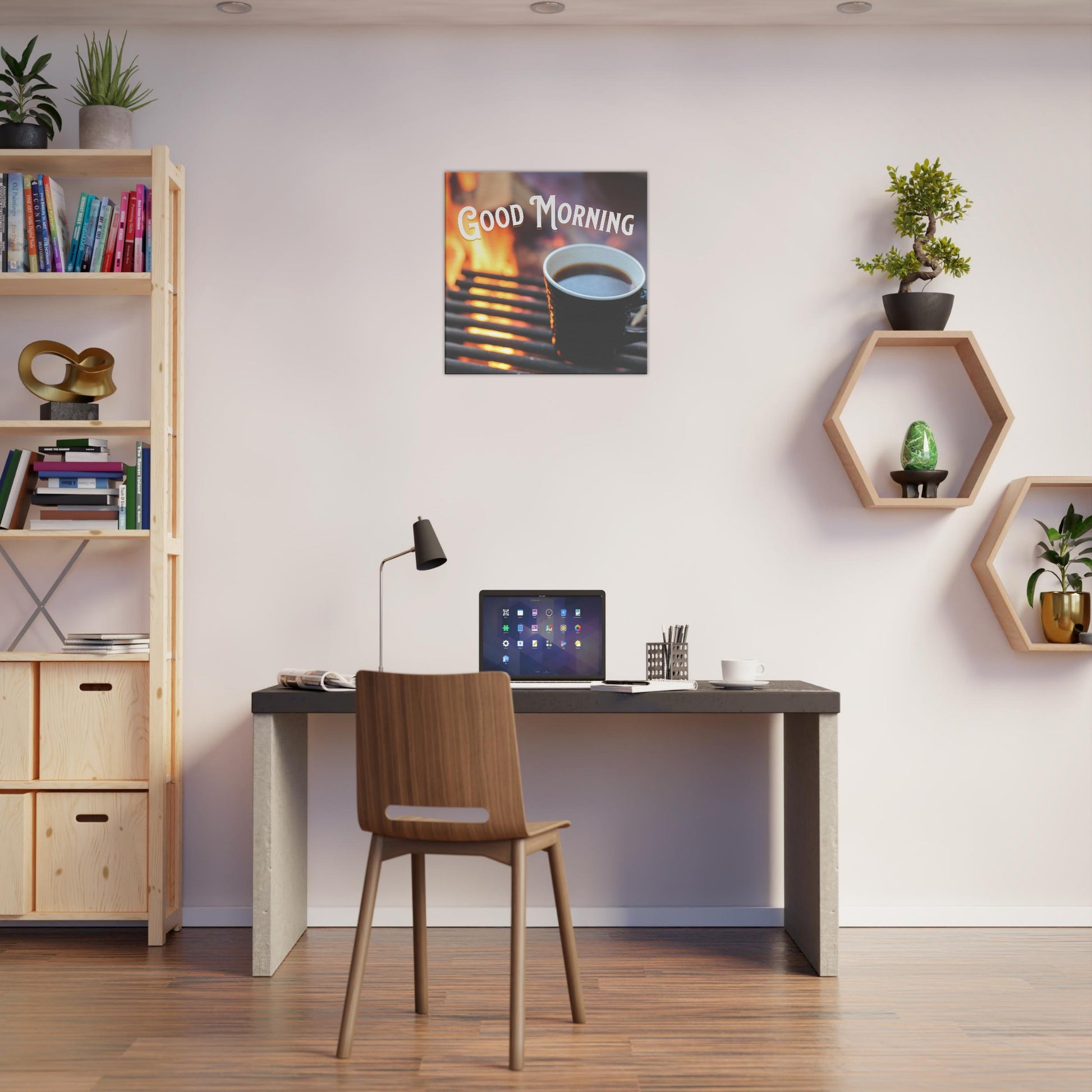 Good Morning Canvas Wall Print on Java Good Coffee