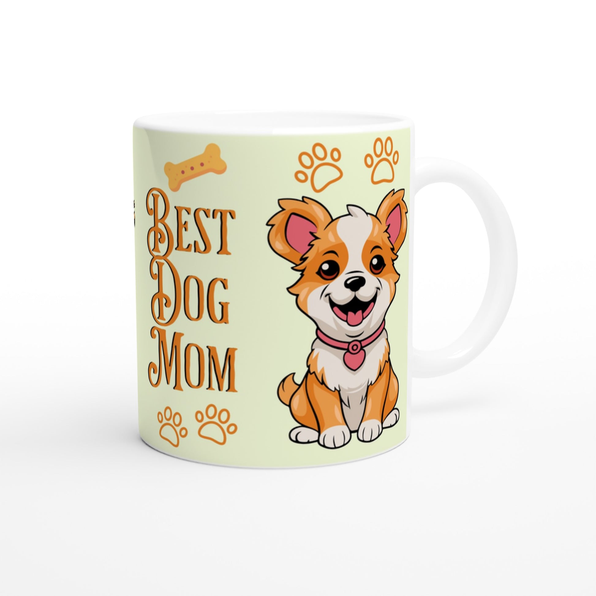 Best Dogs Mom White 11oz Ceramic Mug by Java Good Coffee