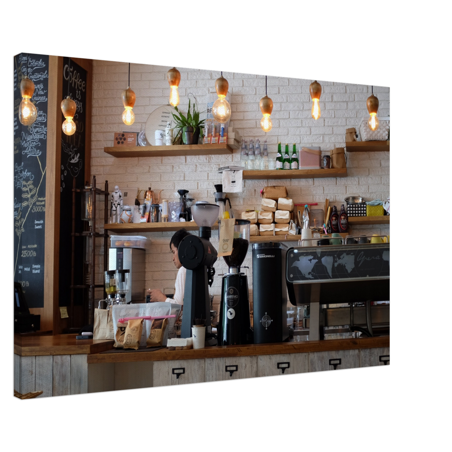 Java Cafe Counter Canvas Print