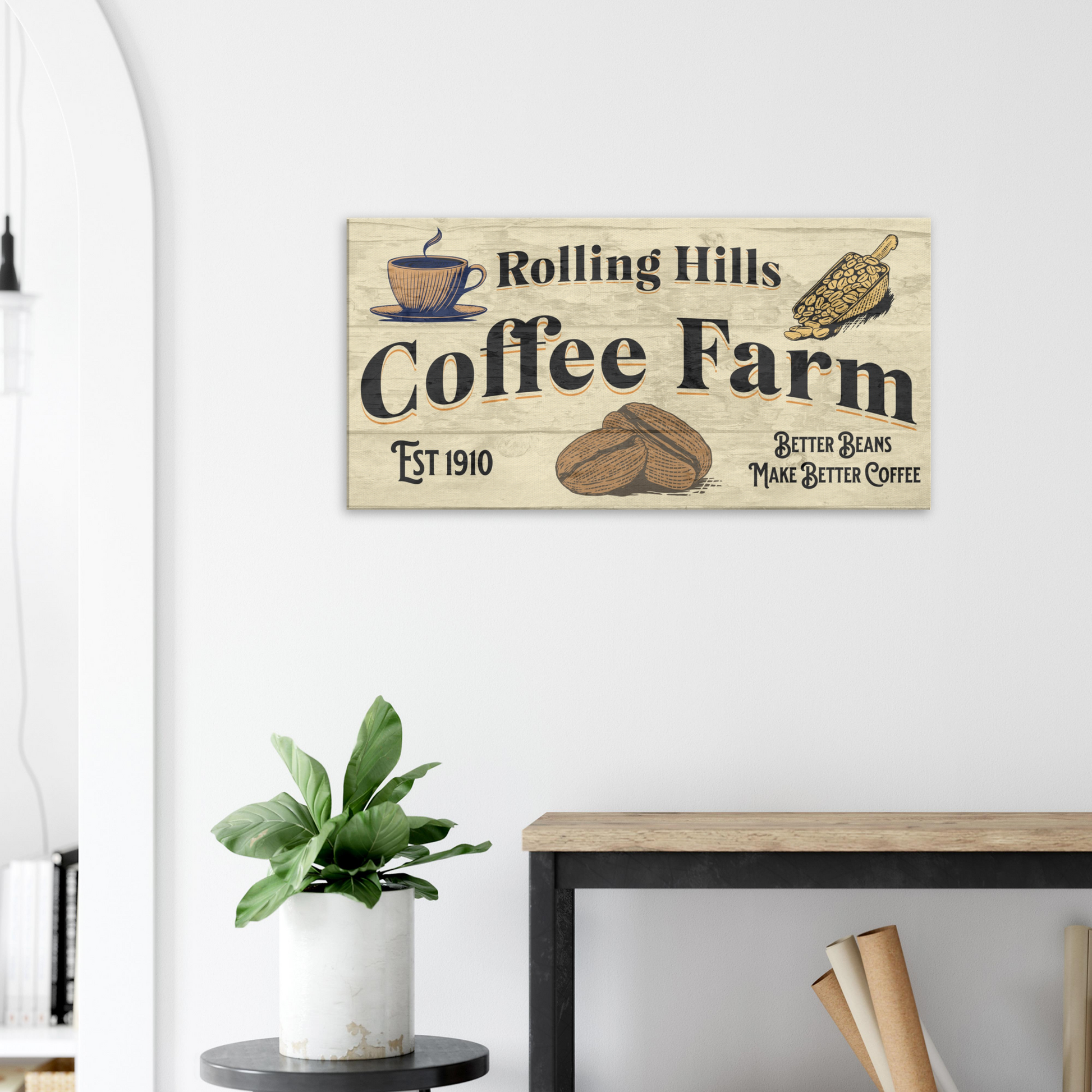 Rolling Hills Coffee Farm Canvas Prints  Java Good Coffee