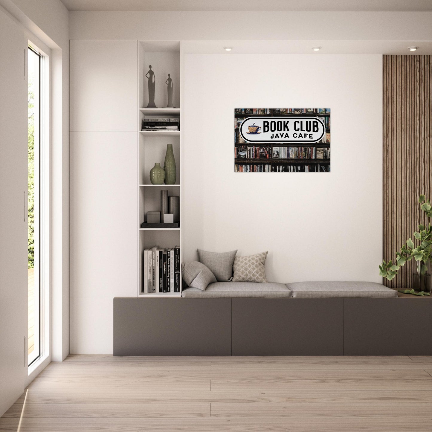 Book Club Java Cafe Canvas Wall Print