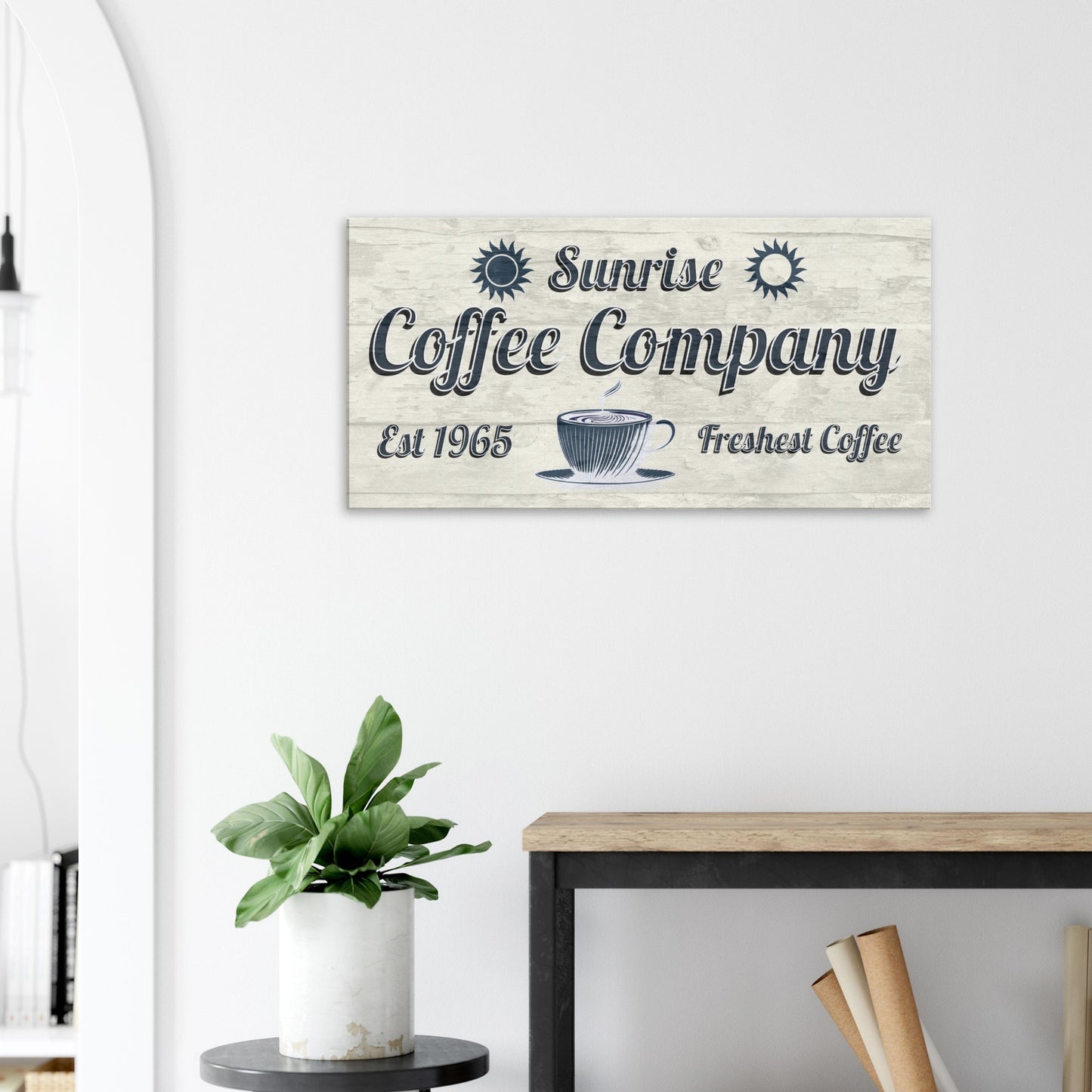 Sunrise Coffee Company Canvas Wall Print on Java Good Coffee