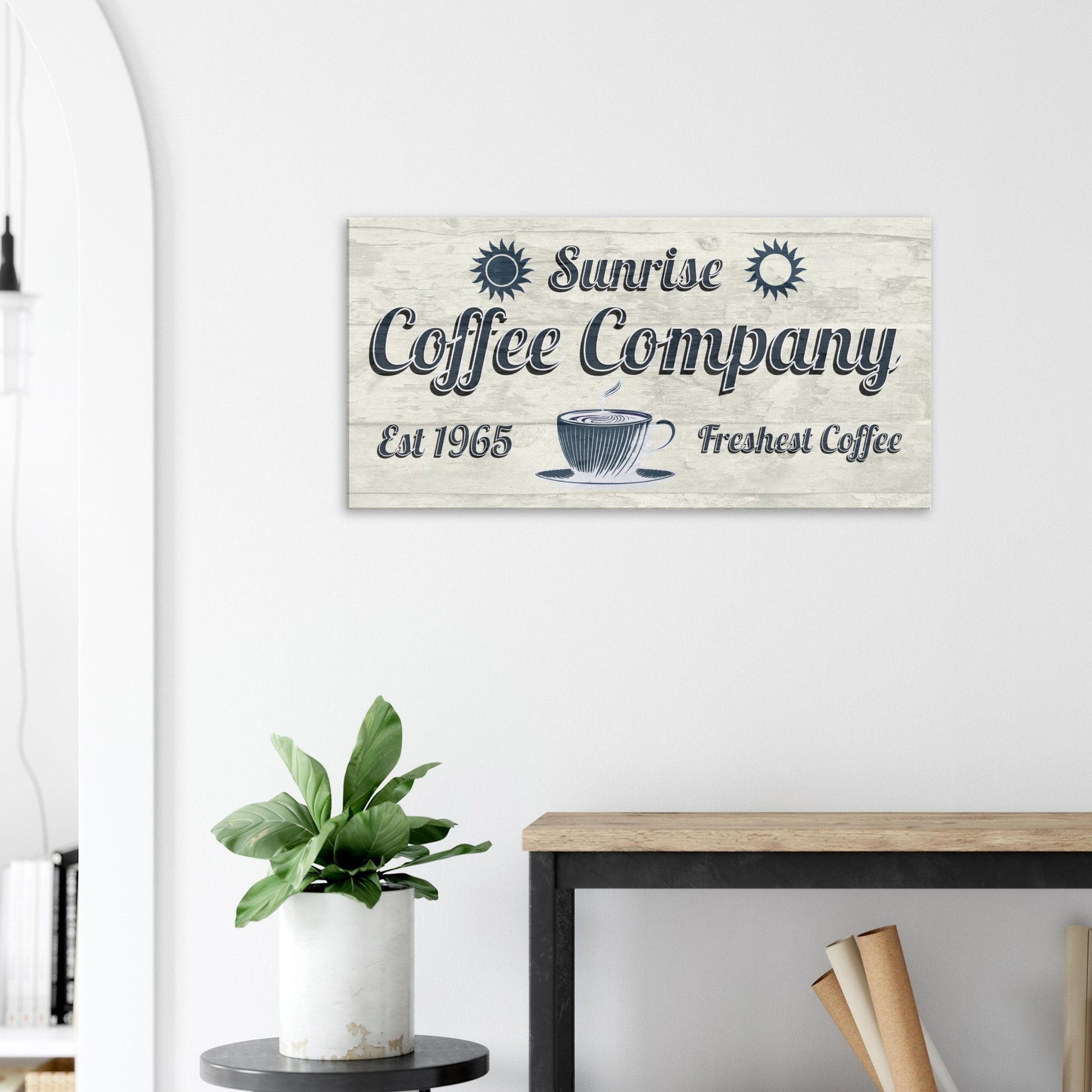 Sunrise Coffee Company Canvas Wall Print on Java Good Coffee
