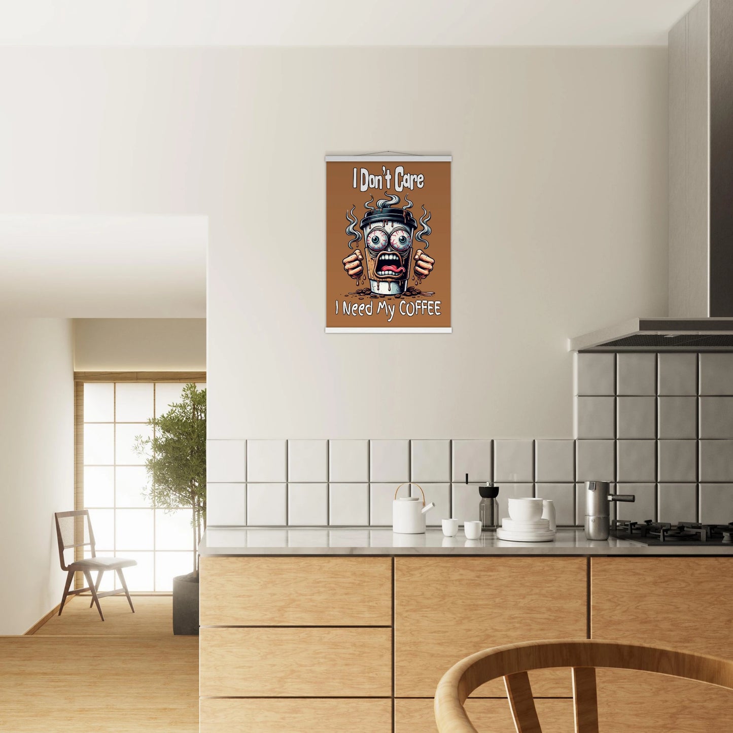 I Need My Coffee Premium Semi-Glossy Paper Poster with Hanger - Java Good Coffee