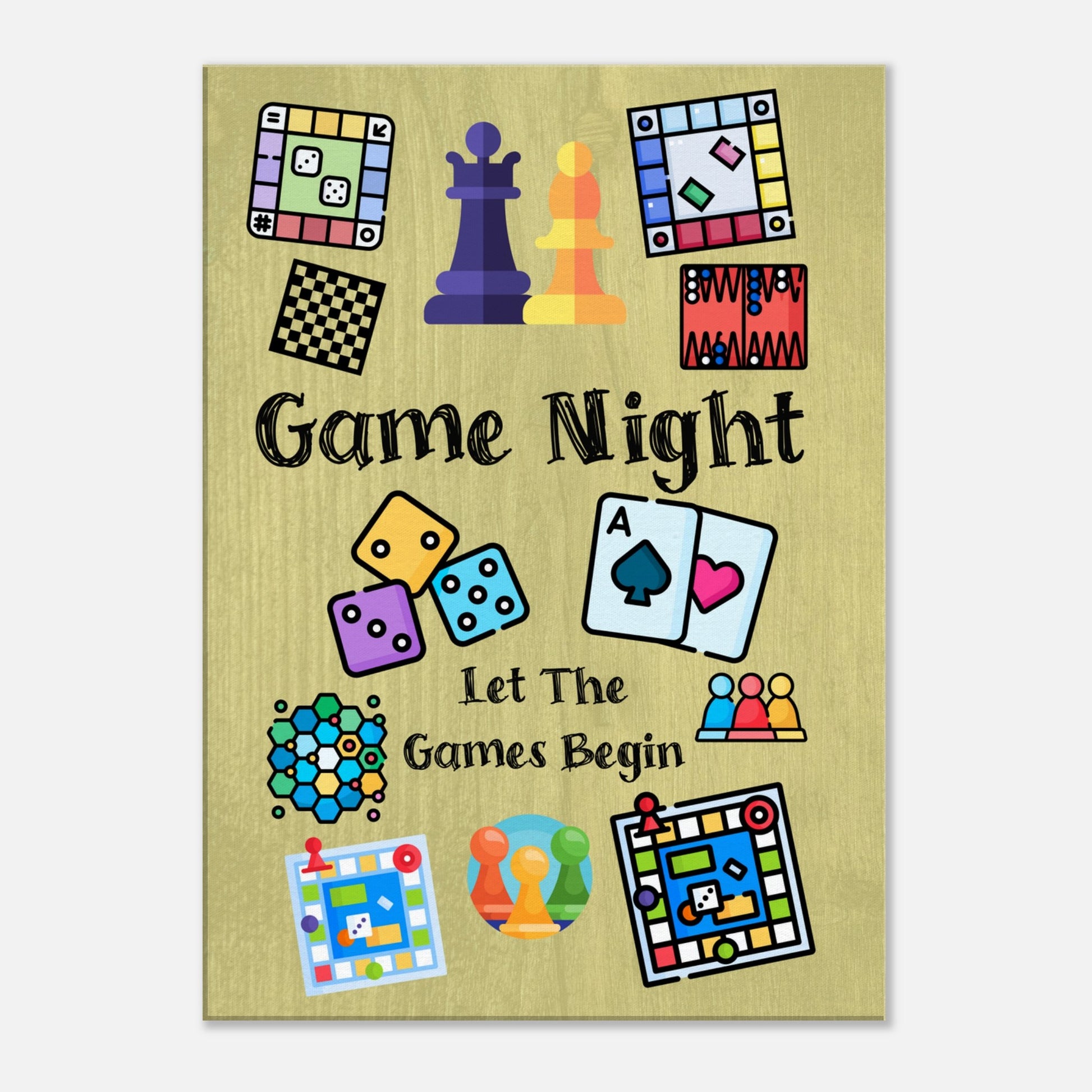 Game Night Canvas Wall Print by Java good Coffee