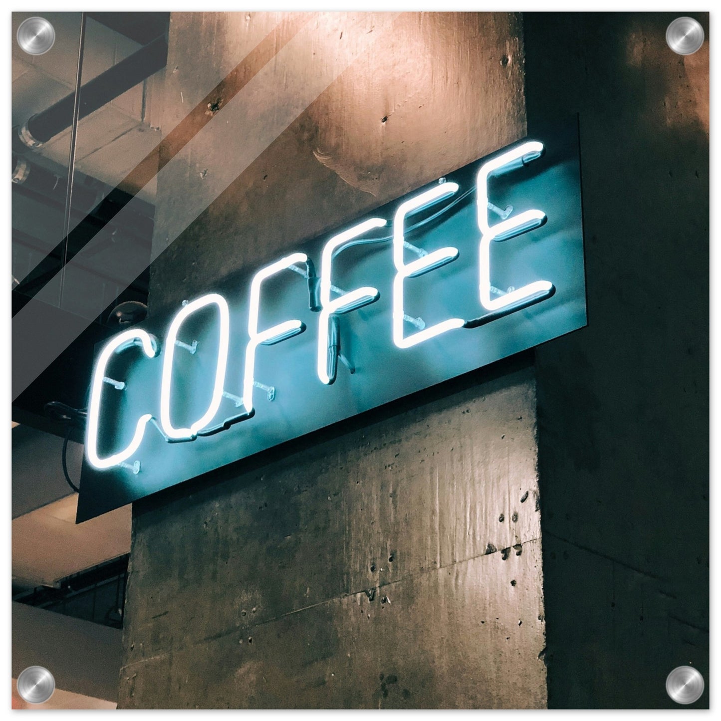 Neon Coffee Sign Acrylic Wall Print by Java Good Coffee