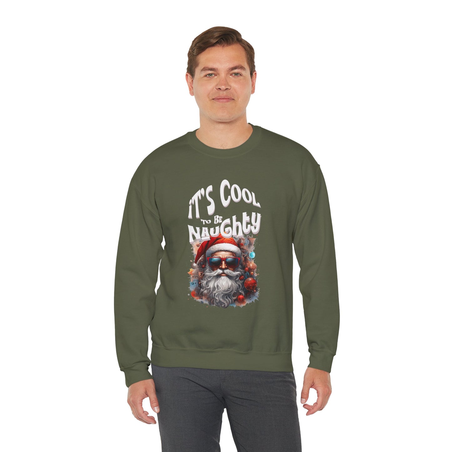 It's Cool to be Naughty Santa Vibes Unisex Crewneck Sweatshirt