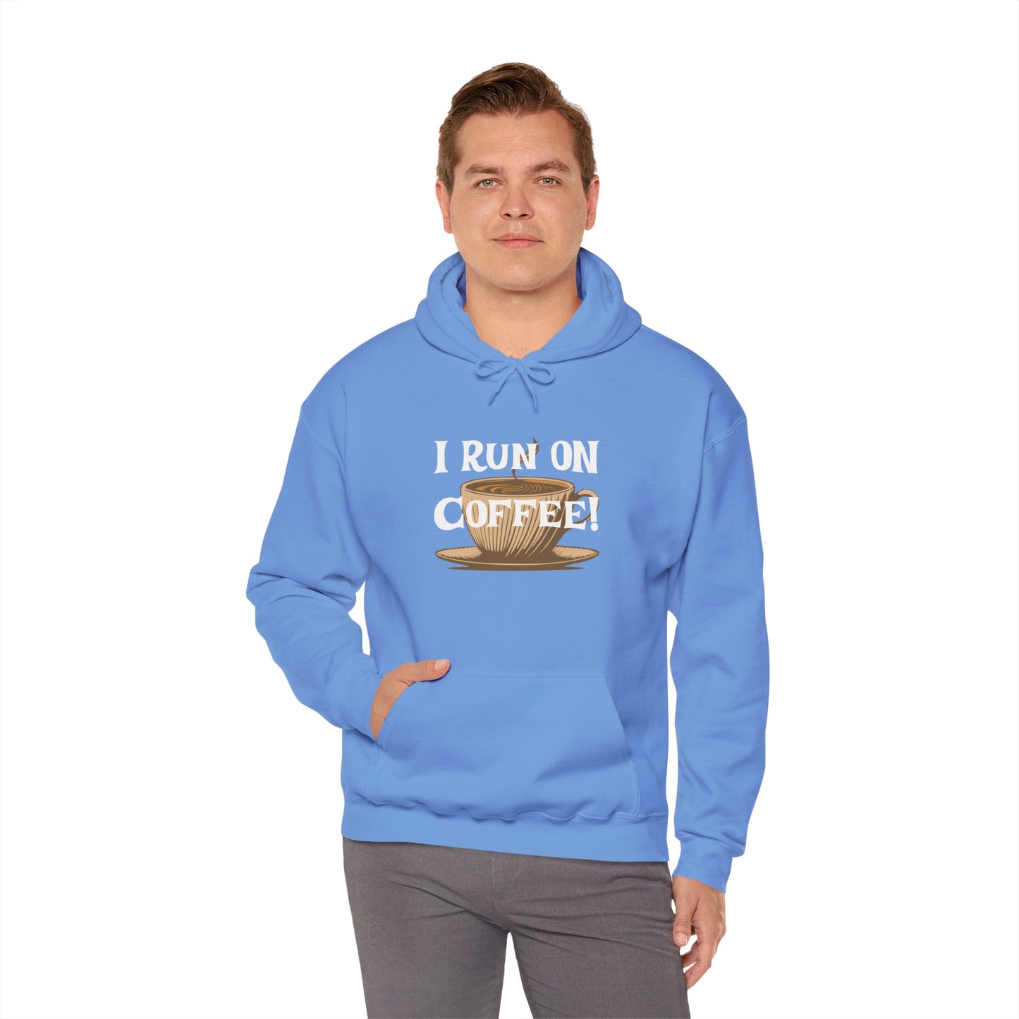 I Run on Coffee Unisex Heavy Blend™ Hooded Sweatshirt