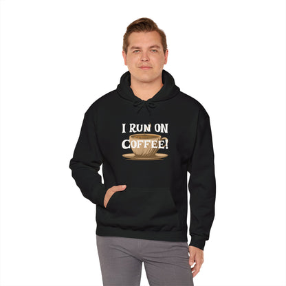 I Run on Coffee Unisex Heavy Blend™ Hooded Sweatshirt