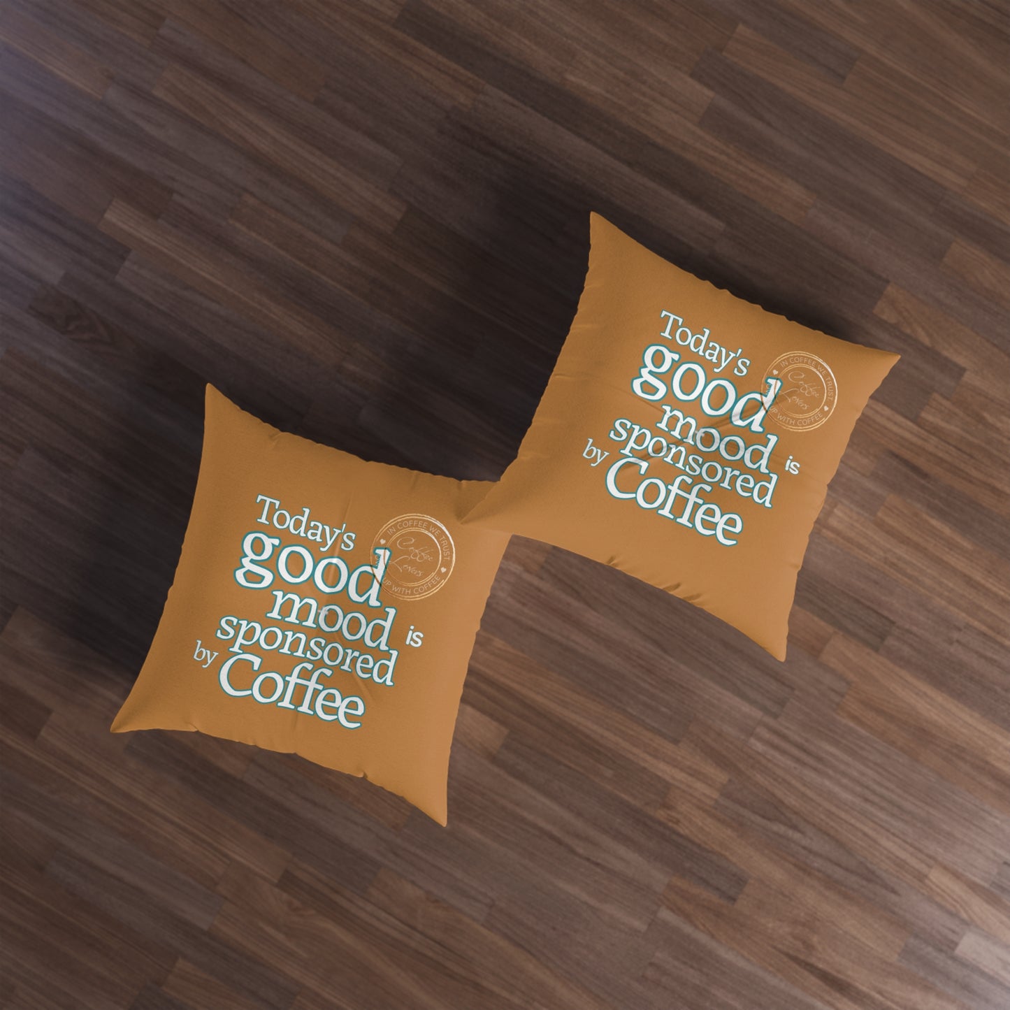 Today's Good Mood Tufted Floor Pillow, Square -Java Good Coffee