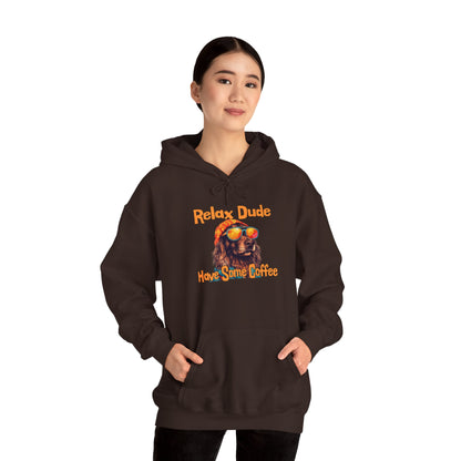 Relax Dude Have Some Coffee Unisex Heavy Blend™ Hooded Sweatshirt