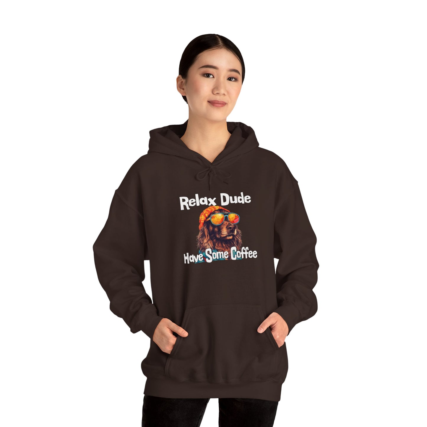 Relax Dude Have Some Coffee Unisex Heavy Blend™ Hooded Sweatshirt