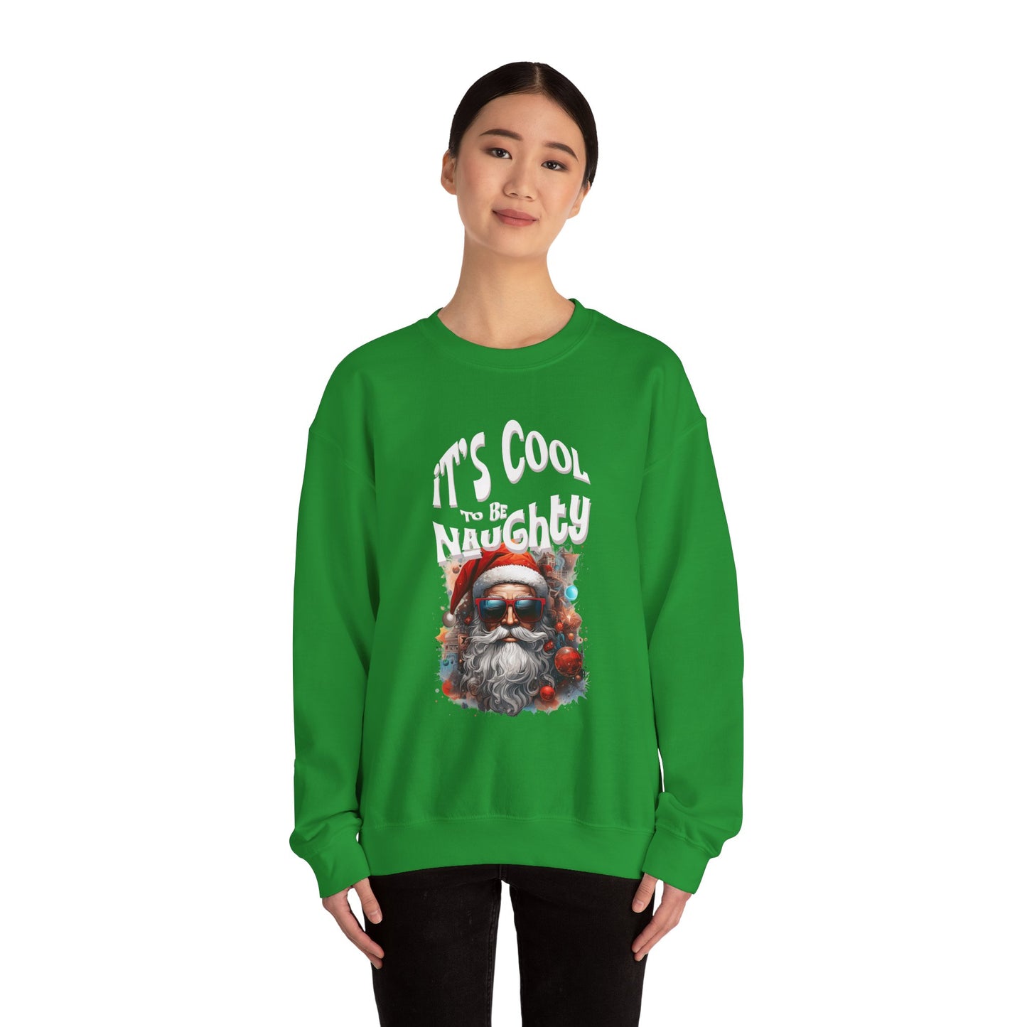 It's Cool to be Naughty Santa Vibes Unisex Crewneck Sweatshirt