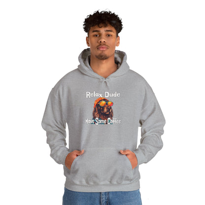 Relax Dude Have Some Coffee Unisex Heavy Blend™ Hooded Sweatshirt