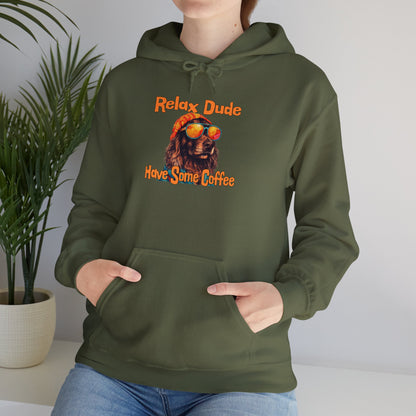 Relax Dude Have Some Coffee Unisex Heavy Blend™ Hooded Sweatshirt