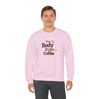 This Body Runs on Coffee Unisex Heavy Blend™ Crewneck Sweatshirt