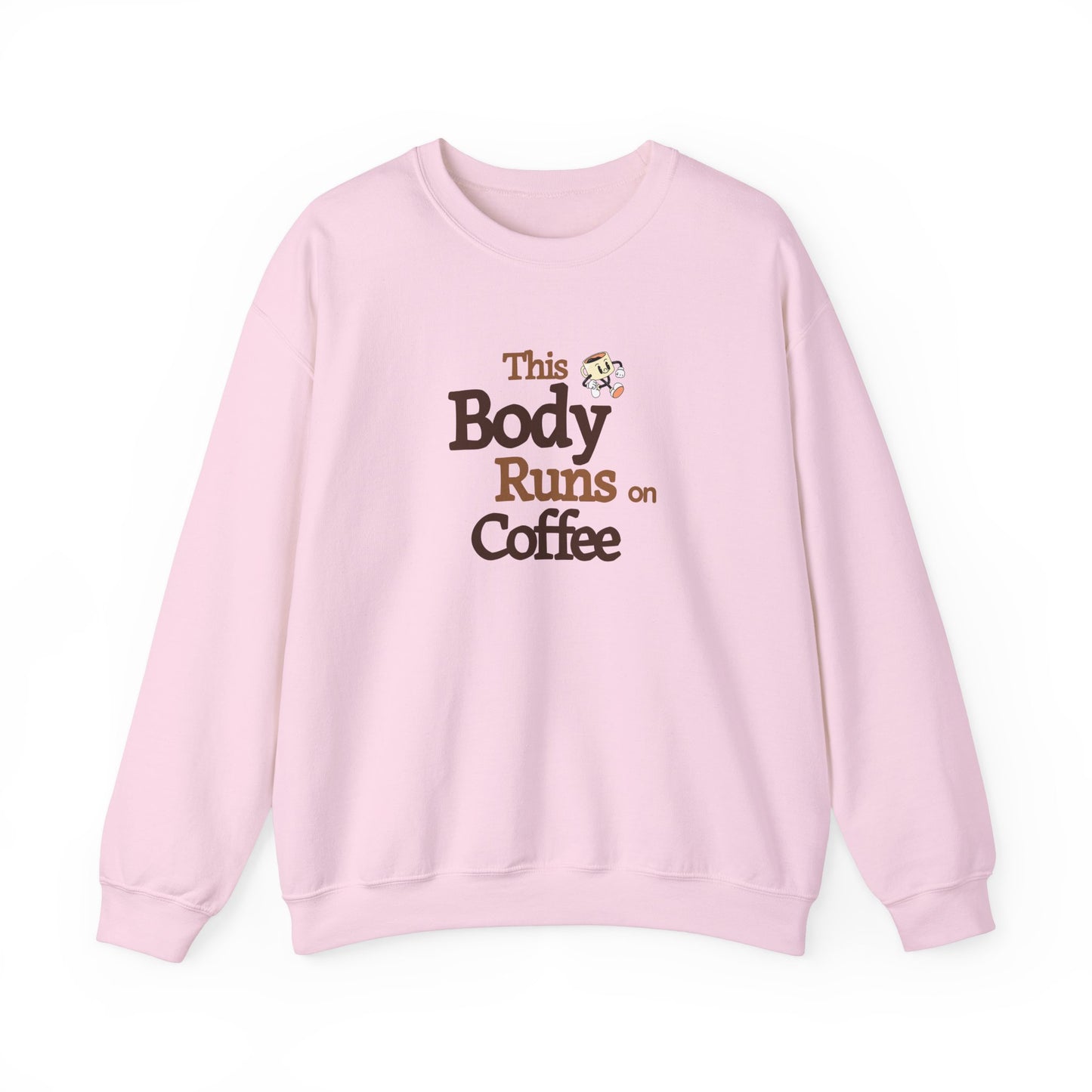 This Body Runs on Coffee Unisex Heavy Blend™ Crewneck Sweatshirt - Java Good Coffee