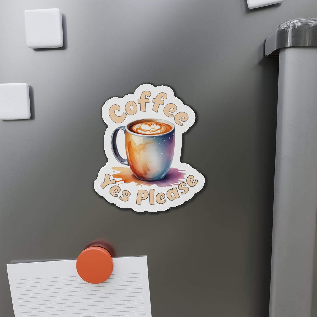 Coffee Yes Please Die-Cut Magnet - Whimsical Kitchen Decor for Coffee Lovers