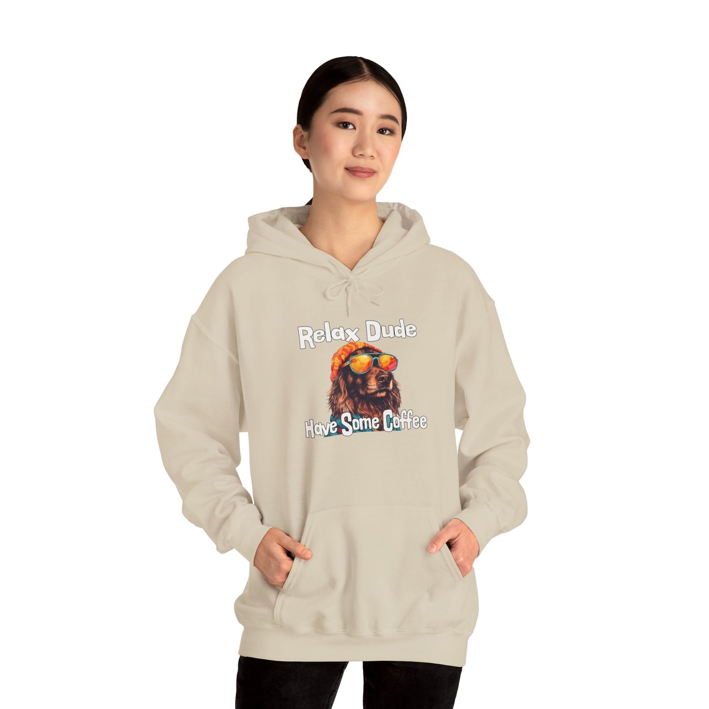 Relax Dude Have Some Coffee Unisex Heavy Blend™ Hooded Sweatshirt