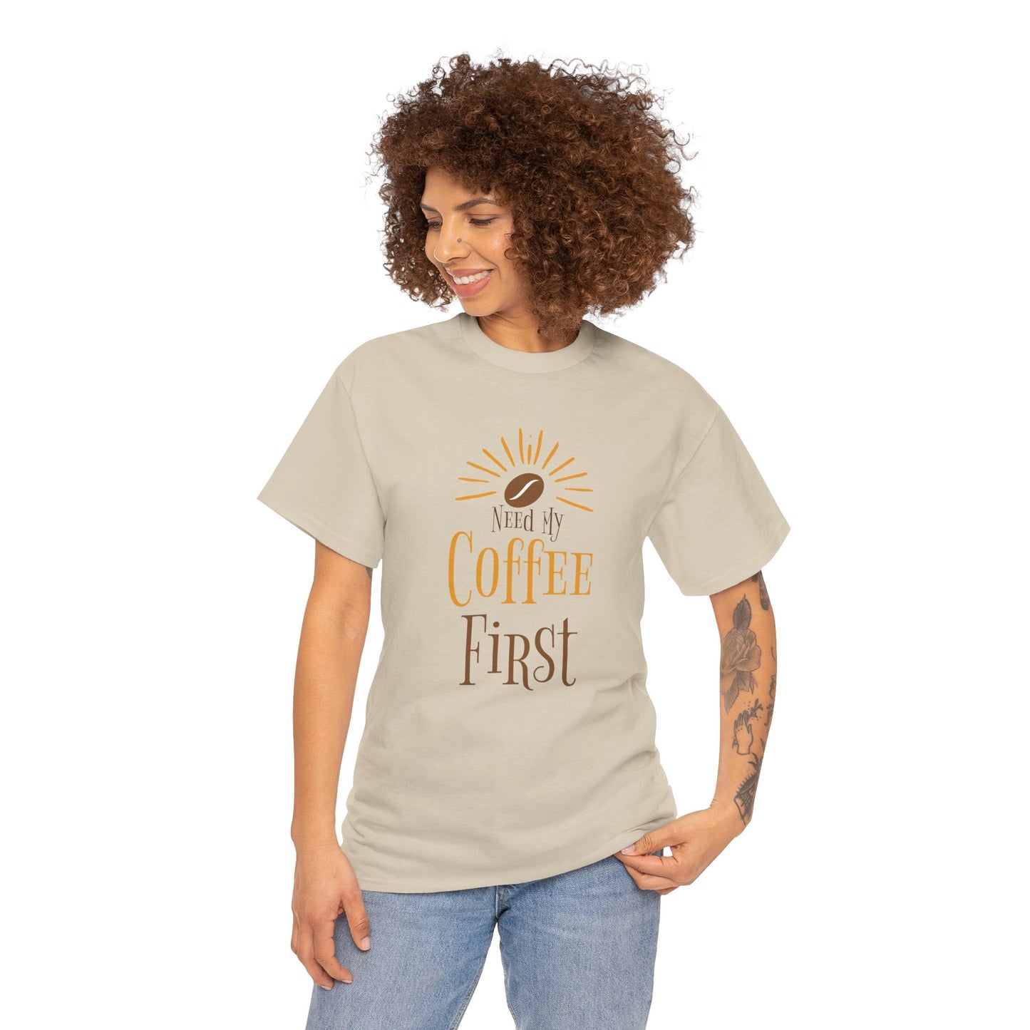Coffee First T-Shirt — Cute Morning Coffee Quote Tee