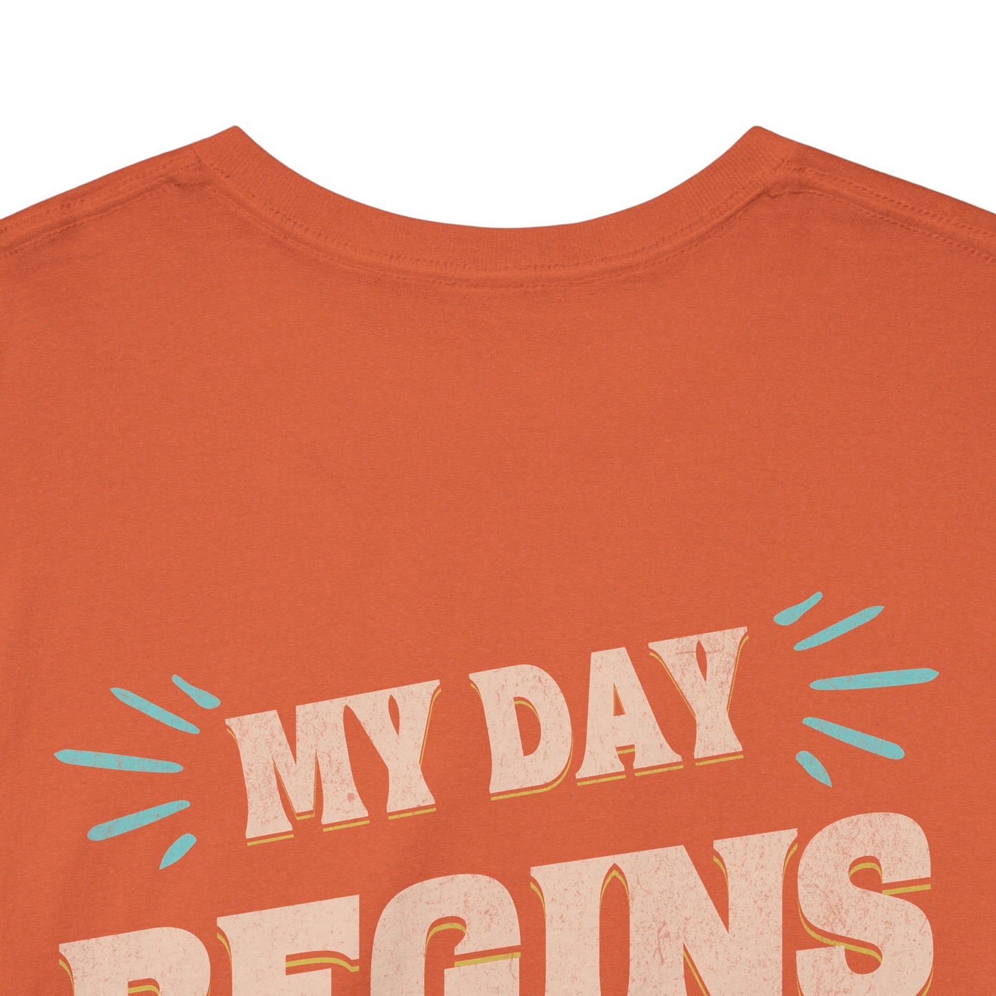 My Day Begins After Coffee T‑Shirt — Funny Coffee Lover Tee