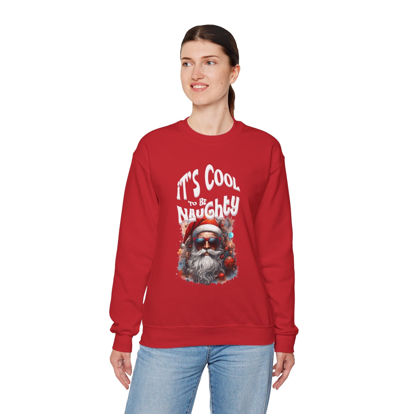It's Cool to be Naughty Santa Vibes Unisex Crewneck Sweatshirt