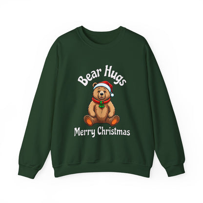 Bear Hugs Christmas Unisex Heavy Blend™ Crewneck Sweatshirt at Java Good Coffee