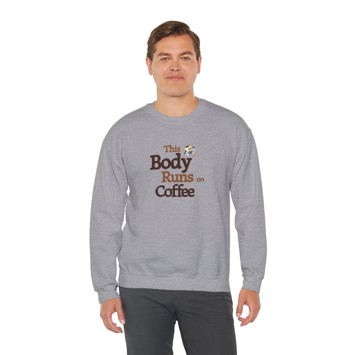 This Body Runs on Coffee Unisex Heavy Blend™ Crewneck Sweatshirt