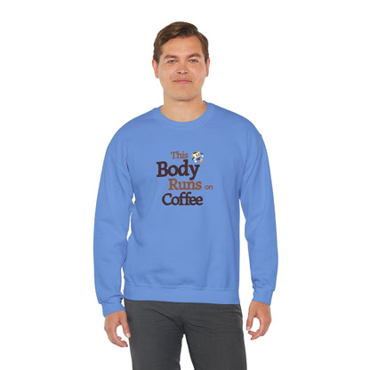 This Body Runs on Coffee Unisex Heavy Blend™ Crewneck Sweatshirt