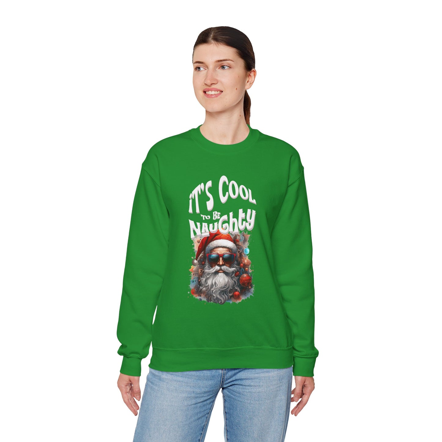 It's Cool to be Naughty Santa Vibes Unisex Crewneck Sweatshirt